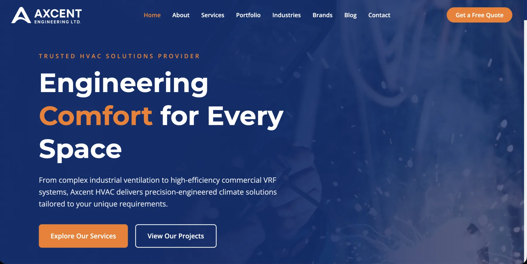 Axcent HVAC — turnkey HVAC engineering company website