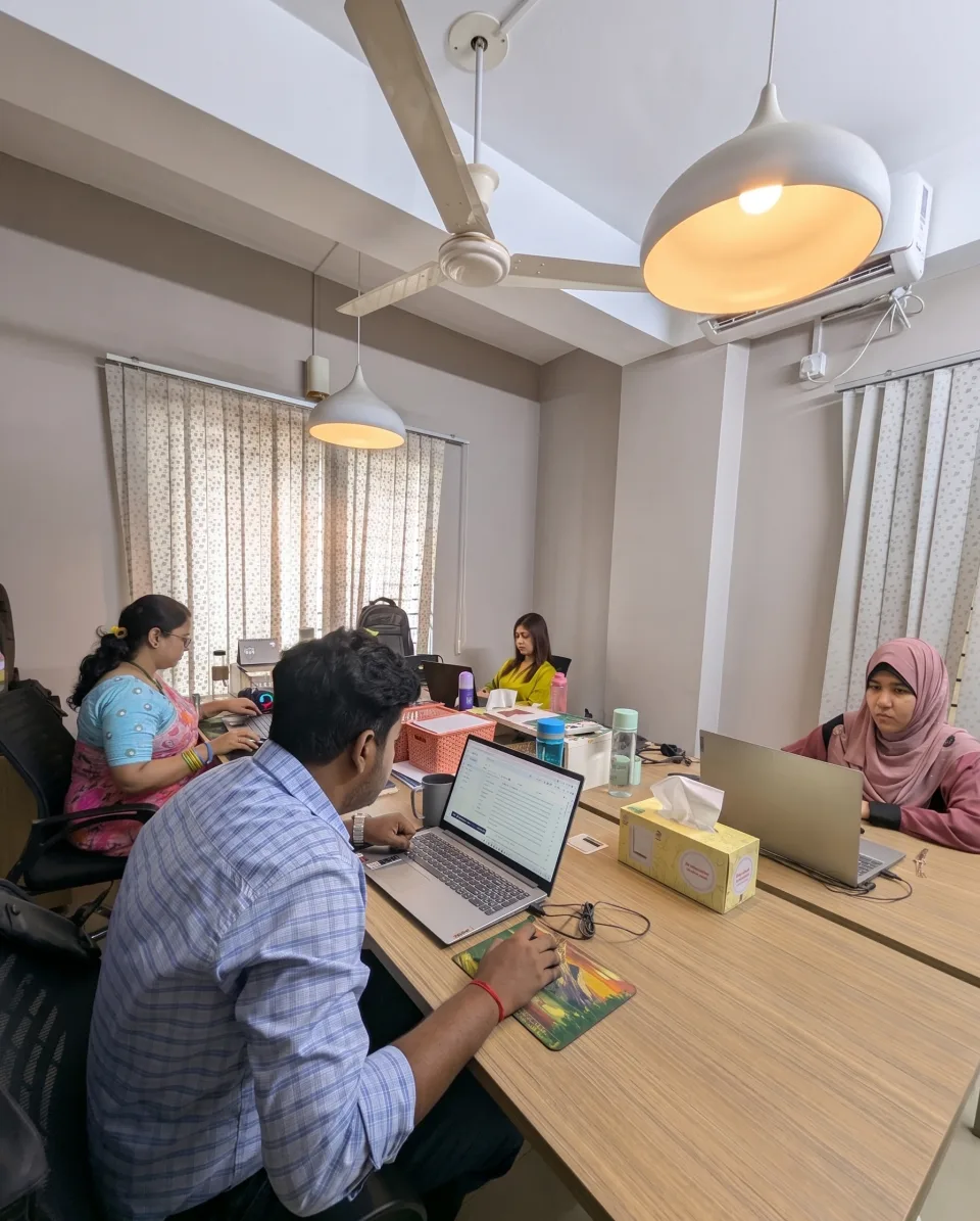 Engineers and designers working in the Dhaka office